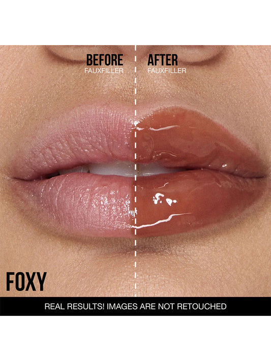 HUDA BEAUTY Faux Filler Shiny Non Sticky Lip Gloss Foxy
