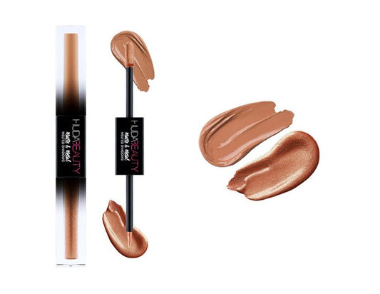 Huda Beauty Matte Metal Melted Shadows Double Pump Latte & Drop Top