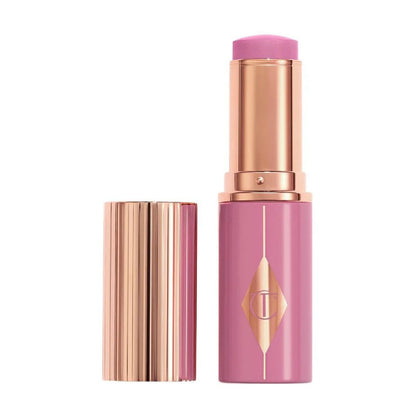 Charlotte Tilbury Unreal Lip+Cheek Glow Blush Stick with Hyaluronic Acid Pretty Glow