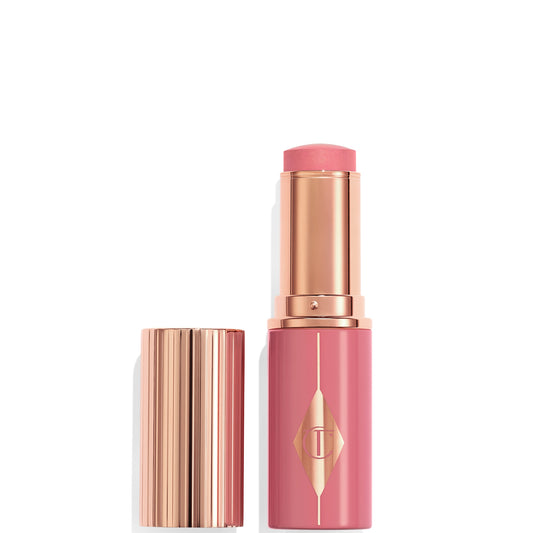 Charlotte Tilbury Unreal Lip+Cheek Glow Blush Stick with Hyaluronic Acid Rosy Glow