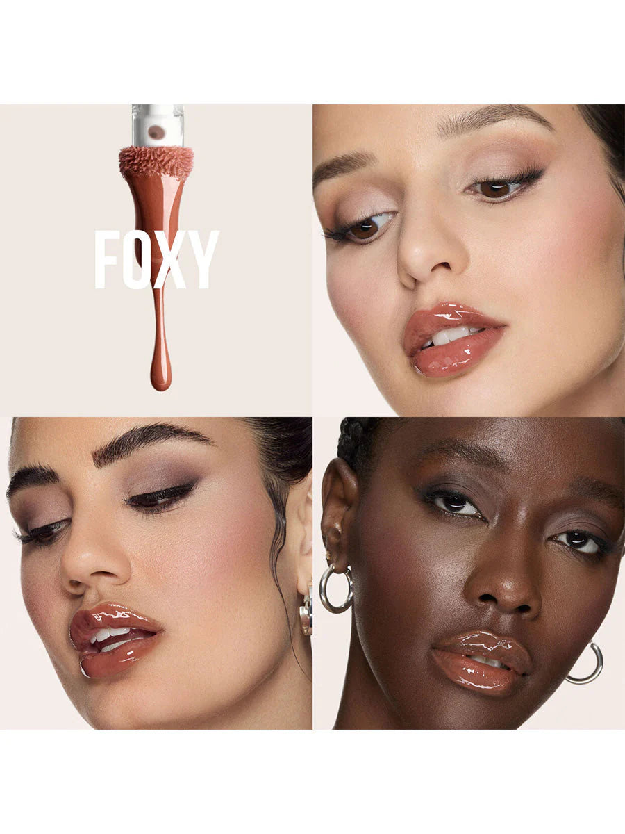 HUDA BEAUTY Faux Filler Shiny Non Sticky Lip Gloss Foxy