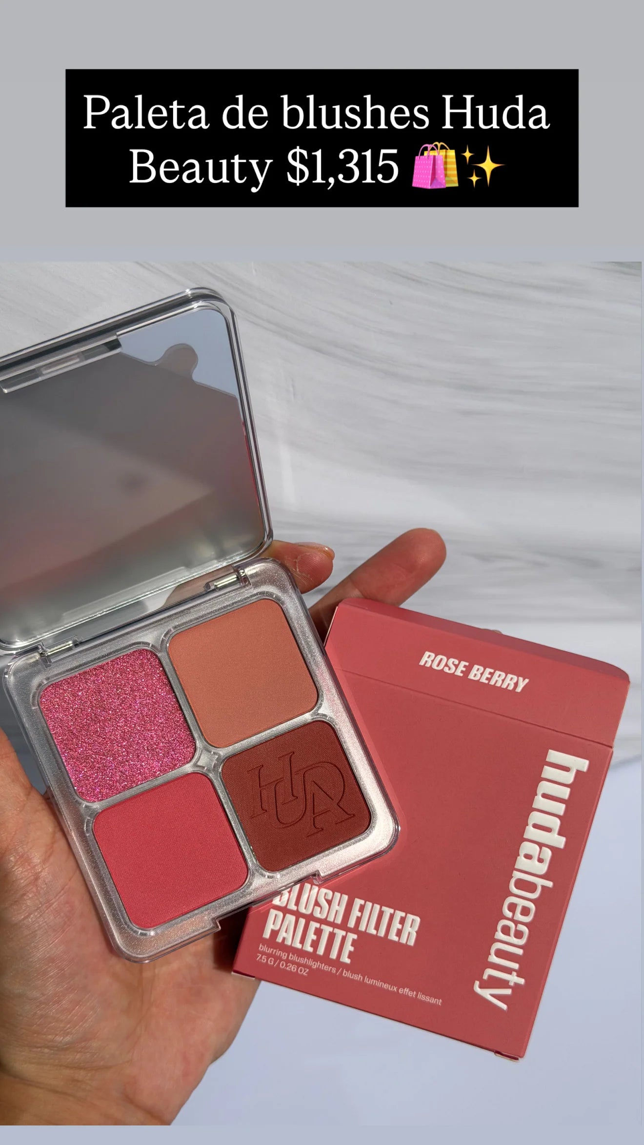 Huda Beauty Blush Filter Blurring Blushlighters Palette Rose Berry