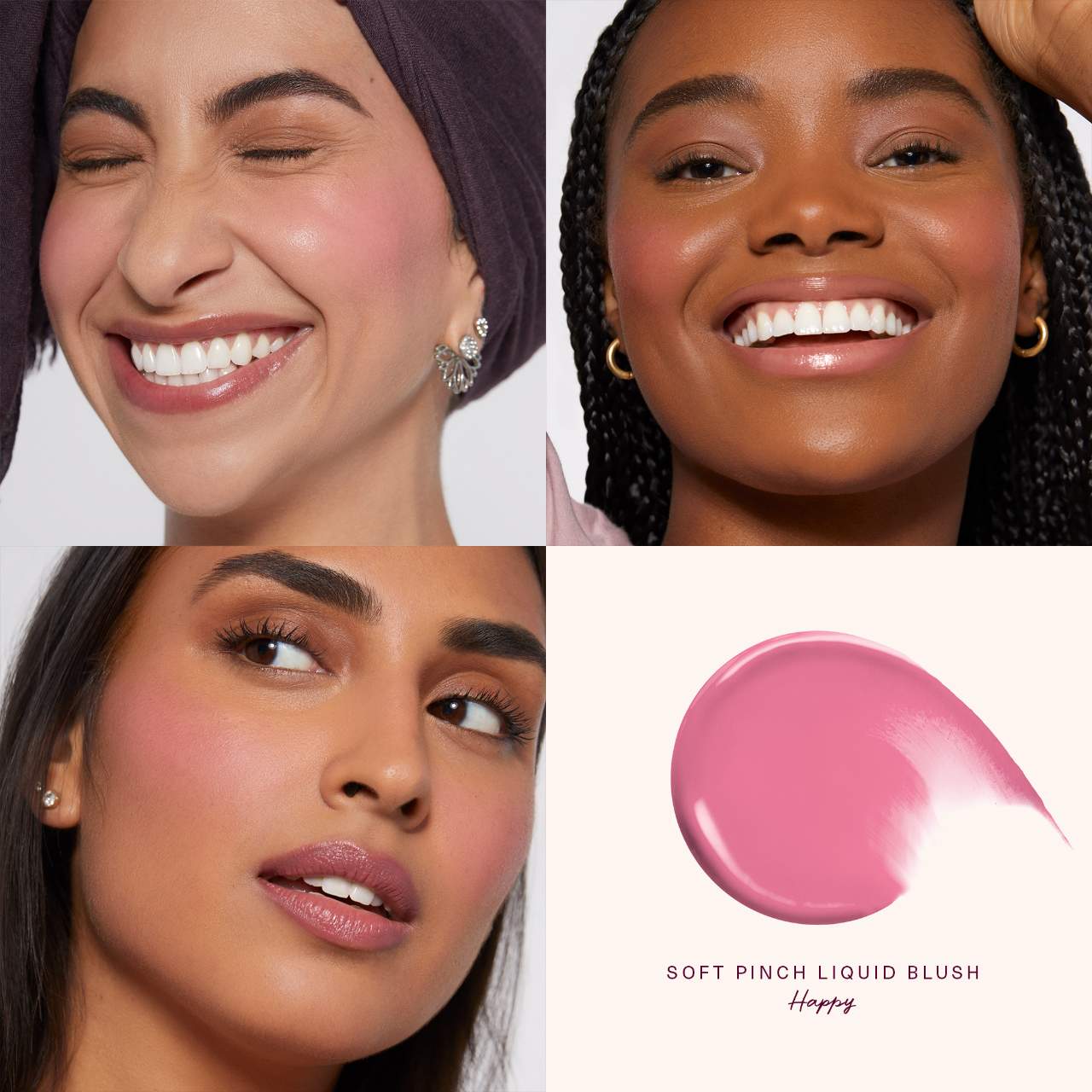 rare beauty soft pinch liquid blush in happy