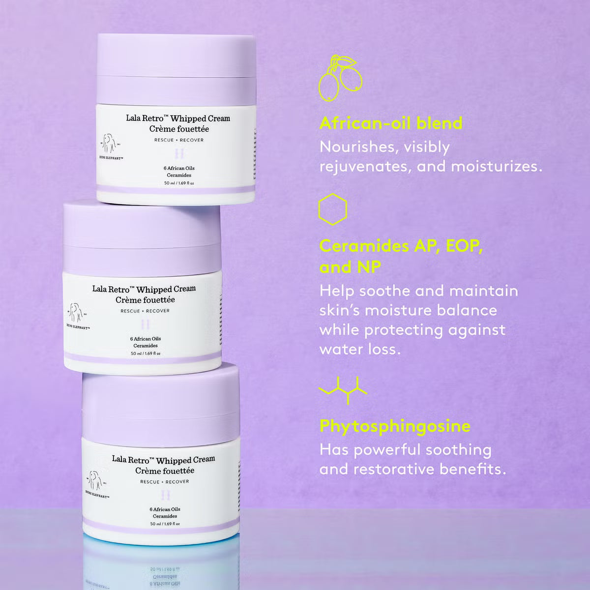 Drunk Elephant Lala Retro Nourishing Whipped Refillable Moisturizer